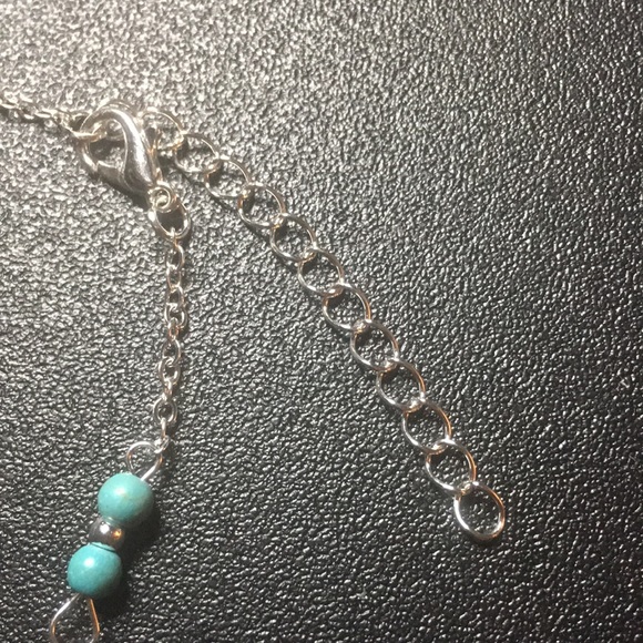 Silver Tone Turquoise Anklet - Picture 3 of 4